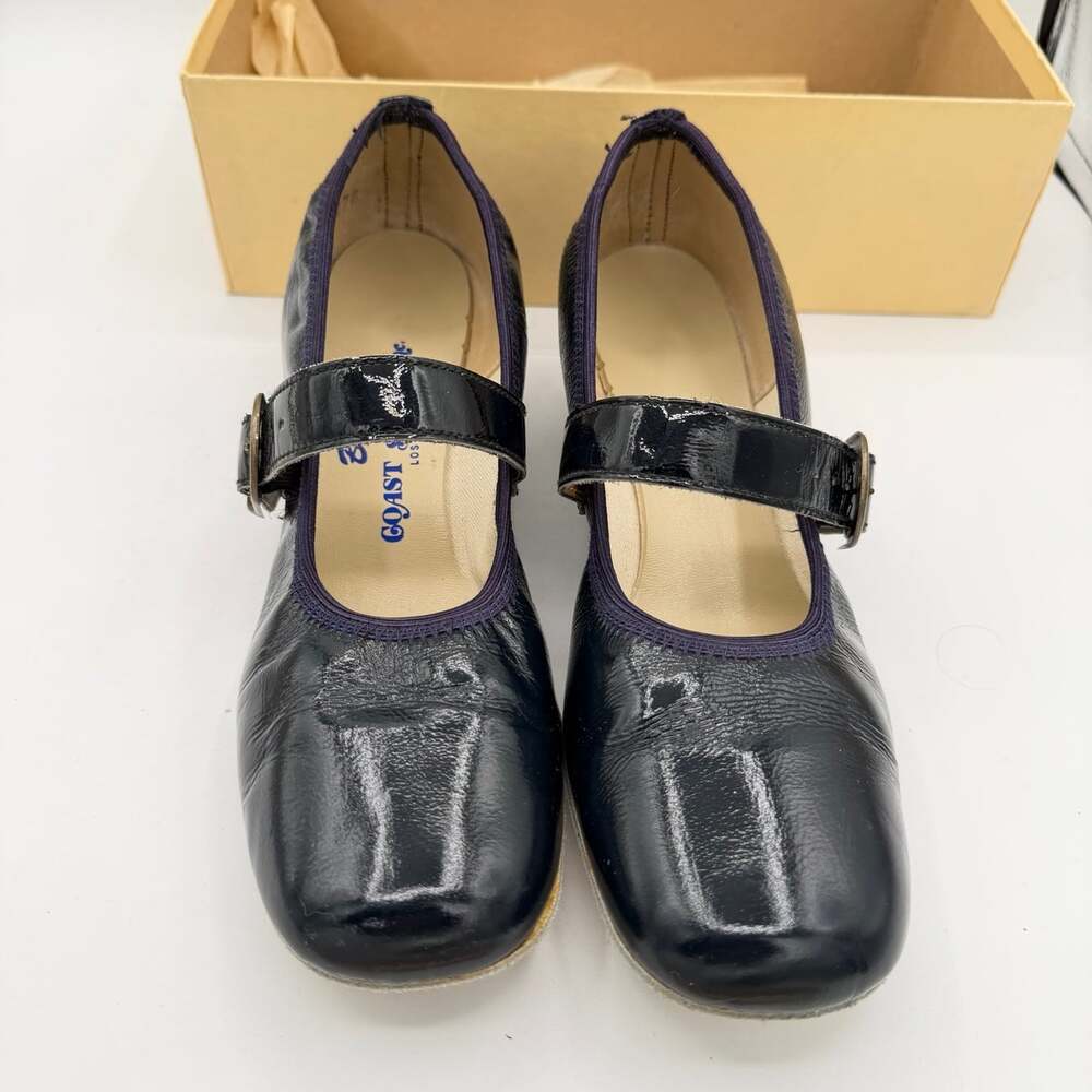 Coast Square Dance Shoes Womens Size 8.5N Navy Billie Patent Vtg orig Box